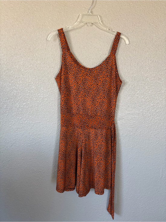 Pants - Orange Leopard-Print jumpsuit romper women’s Size M